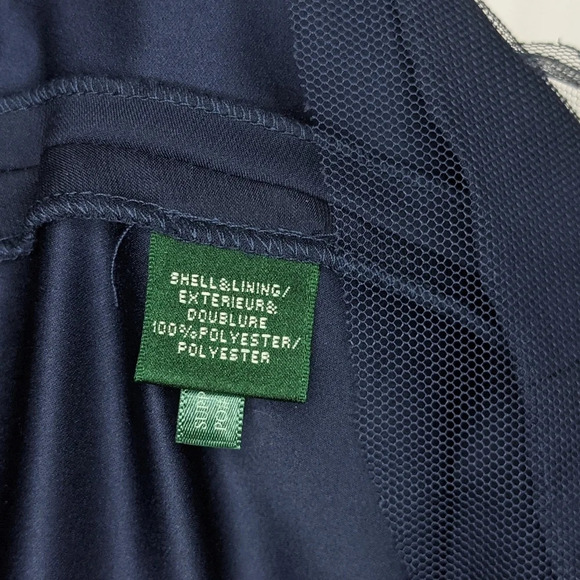 $250 LAUREN RALPH LAUREN Evening  Shirred Tulle Fit & Flare Sleeveless Dress 10 - Picture 11 of 12